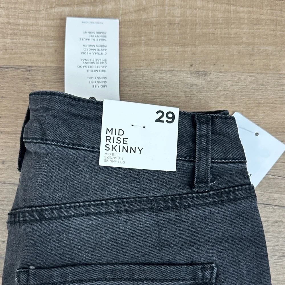Forever 21 mid rise skinny Black Jeans size 29 BNWT - Picture 3 of 11